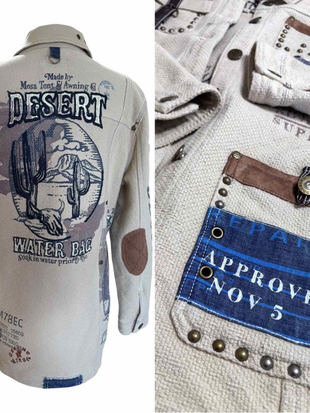 Double D Ranch Wear “Desert Water Bag” Canvas Shacket Jacket | M Abiquiu